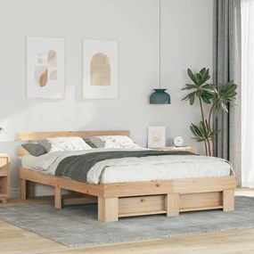vidaXL Σκελετός Κρεβατιού Καφέ 160 x 200 cm Μασίφ ξύλο πεύκου