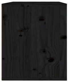 vidaXL Ντουλάπι Τοίχου Μαύρο 45 x 30 x 35 εκ. από Μασίφ Ξύλο Πεύκου