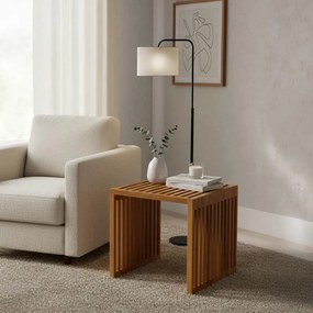 Βοηθητικό τραπέζι Saimon  teak ξύλο σε φυσική απόχρωση 40x40x40εκ 40x40x40 εκ.