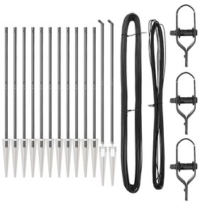 vidaXL Στύλος Περιφράξεων 13 pcs Γκρι Ατσάλι