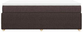 vidaXL Κρεβάτι Boxspring με Στρώμα Σκούρο Καφέ 90x190 εκ. Υφασμάτινο