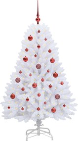 vidaXL Τεχνητό Χριστουγεννιάτικο Δέντρο με Άξονα με βάση Λευκό 150 cm