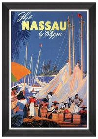 Κάδρο Caribbean Travels - Fly To Nassau FA13195 60X90 MindTheGap Vertical Wood