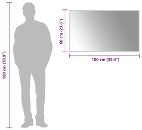 vidaXL Καθρέφτης Μπάνιου με LED 100x60 εκ.