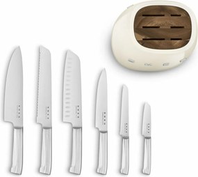 Σετ Μαχαίρια Κουζίνας με Βάση Smeg KBSF02CR Κρεμ