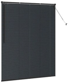 vidaXL Ρολό Παραθύρου με κουρτίνες Μαύρο Αλουμίνιο