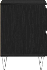 vidaXL Κομοδίνο 2 pcs Μαύρη δρυς 40 x 35 x 50 εκ. Επεξεργασμένο ξύλο
