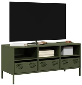 vidaXL Έπιπλο Τηλεόρασης Λαδί 101,5x39x43,5 εκ. Ατσάλι Ψυχρής Έλασης