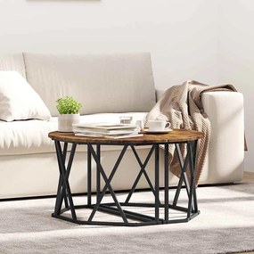 vidaXL Τραπεζάκι καφέ από Καπνιστή Δρυ, 80x80x42 εκ., Φτιαγμένο από ξύλο