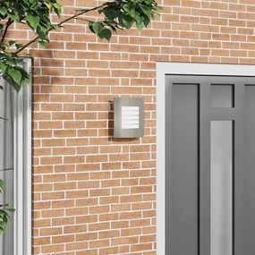 vidaXL Επιτοίχιο φωτιστικό εξωτερικού χώρου 2 pcs Ασημί