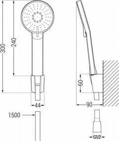 Mexen R-40 σετ ντουζιέρας, λευκό - 785405052-20
