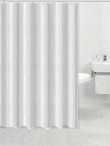 Κουρτίνα Πολυεστερική 180x200cm 90Gsm Με 12 Κρίκους Γκρι Ρίγες
