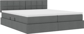 vidaXL Κρεβάτι Αποθήκης Σκούρο Γκρι 200 x 200 cm Τεχνητό Δέρμα