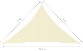 Πανί Σκίασης Τρίγωνο Κρεμ 4 x 4 x 5,8 μ. από Ύφασμα Oxford - Κρεμ