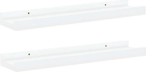 vidaXL Ράφια για Κορνίζες 2 τεμ. Λευκά 40 x 9 x 3 εκ. από MDF