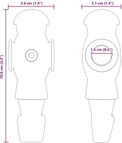 vidaXL Παίκτες ποδοσφαίρου 24 τμχ. Μαύρο και Λευκό HIPS