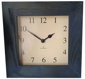 Etoile Ρολόι Τοίχου Ξύλινο Cloverleaf 24x24x4cm Μπλε Με Νερά SQQ-000B