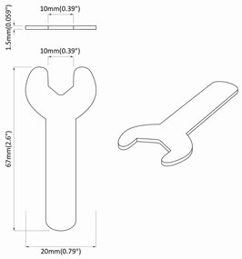 vidaXL Δίχαλο 12 pcs Ασημί 10 mm Σίδερο