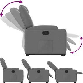 vidaXL Πολυθρόνα Ανακλινόμενη με Ανύψωση Σκούρο Γκρι Υφασμάτινη