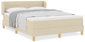vidaXL κρεβάτι με στρώμα  με κρεμ χρώμα 160x200 εκ κατασκευασμένο από ύφασμα