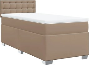 vidaXL Κρεβάτι Boxspring με Στρώμα Καπουτσίνο 80x200 εκ. Συνθ. Δέρμα