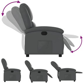 vidaXL Πολυθρόνα Ανακλινόμενη Γκρι από Συνθετικό Δέρμα