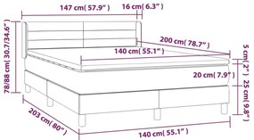 Κρεβάτι Boxspring με Στρώμα Κρεμ 140x200 εκ. Υφασμάτινο - Κρεμ