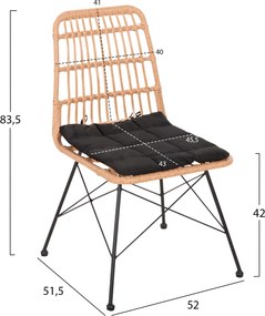 ΣΕΤ ΤΡΑΠΕΖΑΡΙΑΣ 7ΤΜΧ ALLEGRA HM10495 WICKER ΜΠΕΖ-ΜΕΤΑΛΛΟ ΜΑΥΡΟ