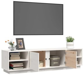 vidaXL Έπιπλο Τηλεόρασης Λευκό 156 x 40 x 40 εκ. από Μασίφ Ξύλο Πεύκου