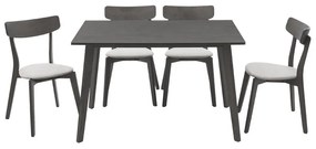 TΡΑΠΕΖΑΡΙΑ BENSON - TOTO PAKOWORLD ΣΕΤ 5ΤΜΧ RUSTIC GREY - ΥΦΑΣΜΑ ΓΚΡΙ 120X75X75ΕΚ