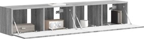 vidaXL Ντουλάπι Τηλεόρασης Τοίχου Επιτοίχιο 2 pcs Γκρίζο Σονομα