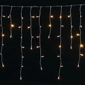 Vetur Βροχή Ασύμμετρη 300 LED Ενδιάμεσο - Soft Λευκό Σταθερό 6x0.7m Επεκτεινόμενο IP44 Διαφανές Καλώδιο 9780669