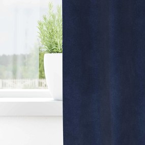 vidaXL Κουρτίνες 2 τμχ. Σκούρο Μπλε 140 x 175 cm Βελούδο