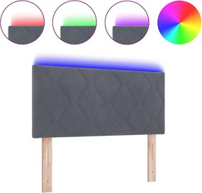 vidaXL LED κεφαλάρι Σκούρο Γκρι 100 cm Τεχνητό Δέρμα