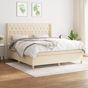 ΚΡΕΒΑΤΙ BOXSPRING ΜΕ ΣΤΡΩΜΑ ΚΡΕΜ 160X200 ΕΚ. ΥΦΑΣΜΑΤΙΝΟ 3132246