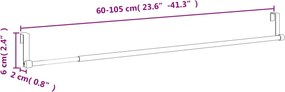 vidaXL Σιδηρόδρομοι Κουρτινών 2 Τεμ. Λευκό/Ασημί 60-105 εκ. Αλουμίνιο