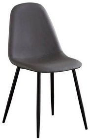 Καρέκλα Celina Black Grey ΕΜ907,1ΜP 45x54x85cm Σετ 4τμχ Μέταλλο,Τεχνόδερμα