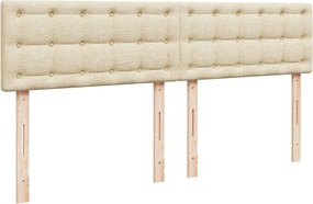 vidaXL Κρεβάτι Boxspring με Στρώμα Κρεμ 200x200 εκ. Υφασμάτινο