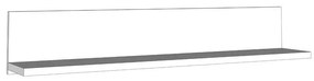 Ράφι τοίχου Kent ZP Γκρί Δρύς - Λευκός Δρύς 120x19x22 εκ. 120x19x22 εκ.