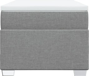 vidaXL Κρεβάτι Boxspring με Στρώμα Ανοιχτό Γκρι 90x190 εκ. Υφασμάτινο