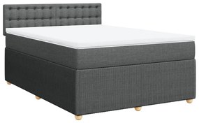 ΚΡΕΒΑΤΙ BOXSPRING ΜΕ ΣΤΡΩΜΑ ΣΚΟΥΡΟ ΓΚΡΙ 160X200 ΕΚ ΥΦΑΣΜΑΤΙΝΟ 3287522