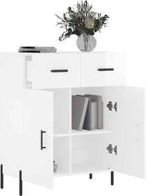 vidaXL Ντουλάπι Γυαλιστερό Λευκό 69,5x34x90 εκ. Επεξεργασμένο Ξύλο