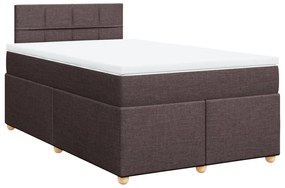 Κρεβάτι Boxspring με Στρώμα Σκούρο Καφέ 120x190 εκ Υφασμάτινο - Καφέ