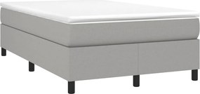 vidaXL Κρεβάτι Boxspring με Στρώμα Ανοιχτό Γκρι 120x190 εκ. Υφασμάτινο