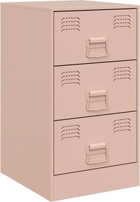vidaXL Κομοδίνο Ροζ 34,5x39x62 εκ. από Χάλυβα