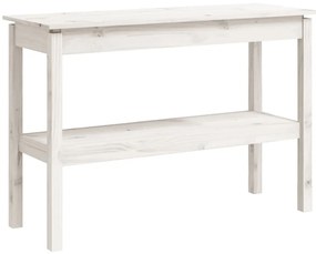 vidaXL Τραπέζι κονσόλα άσπρο 110x40x75 εκ. από Μασίφ Ξύλο Πεύκου