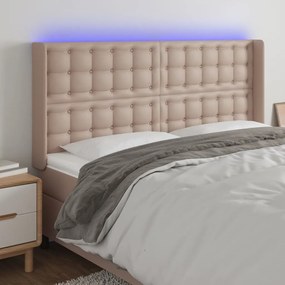 Κεφαλάρι Κρεβατιού LED Καπουτσίνο 163x16x118/128 εκ - Καφέ