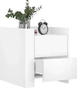 vidaXL Κομοδίνο Λευκό 45x50x50 εκ. από Επεξεργασμένο Ξύλο