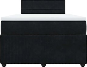 vidaXL Κρεβάτι Boxspring με Στρώμα Μαύρο 120 x 200 εκ. Βελούδινο
