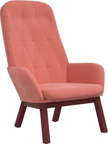vidaXL Πολυθρόνα Relax με Υποπόδιο Ροζ Βελούδινη
